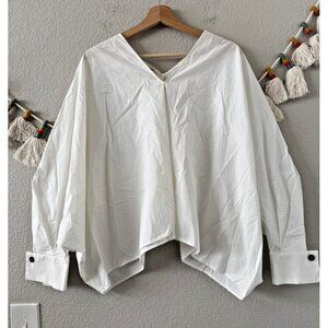 Aeron Oversize Triangle Sleeve Top Boxy Dolman White Contemporary Designer 38